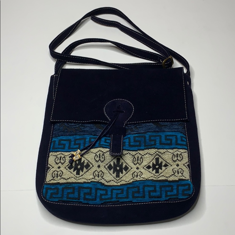 Native American design suede crossbody